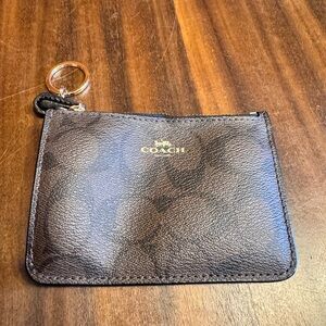 Coach Dark Brown Leather Coin Pouch